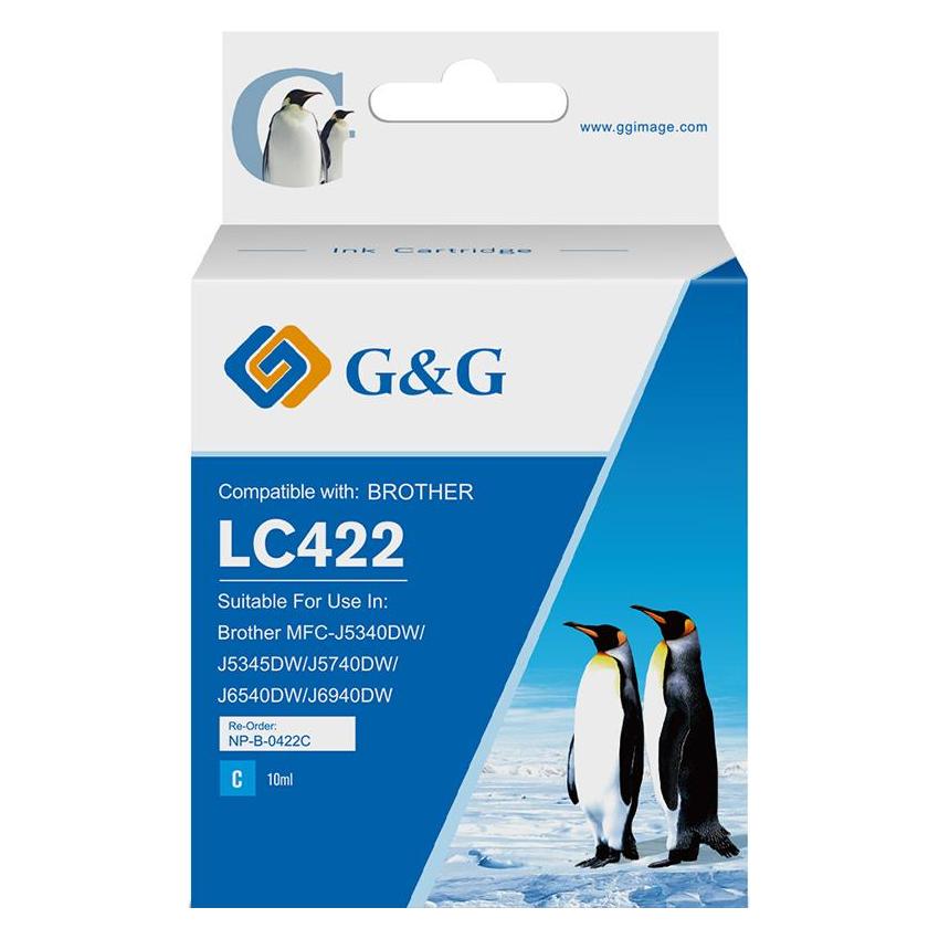G&G Tinte komp. m. Brother 422 Patr. LC422C Cy(550 Seiten) (20581)