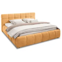 Polsterbett Melissa 140 x 200 cm Stoff Orange Amber