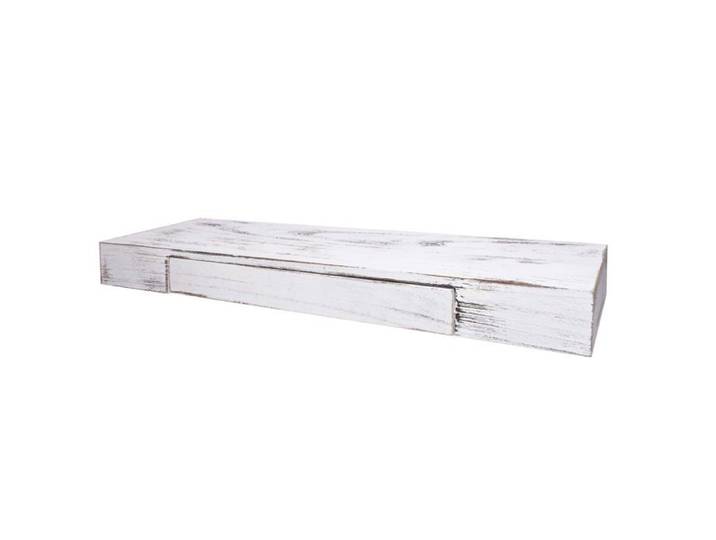 etagere murale etagere suspendue avec tiroir en bois massif 8x80x25cm blanc vieilli 04_0005180