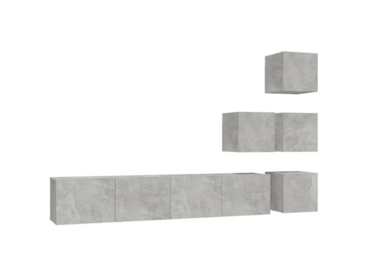 Helloshop26 TV-Möbel Wandmöbel 4er Set Elegantes Design Dekorative Aufbewahrung 80 x 30 x 30 cm aus Holz Technikholz Betongrau 02_0055205