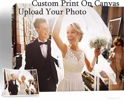 Inspire Essentials Custom Photo Canvas Print Personalized Wall Art Photo To Canvas Decor your Photos 100x100cm No Frame