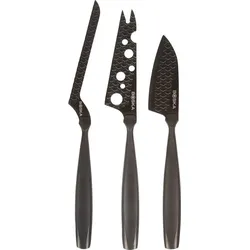 Monaco Plus Käsemesser schwarz mit Etui 4 El.