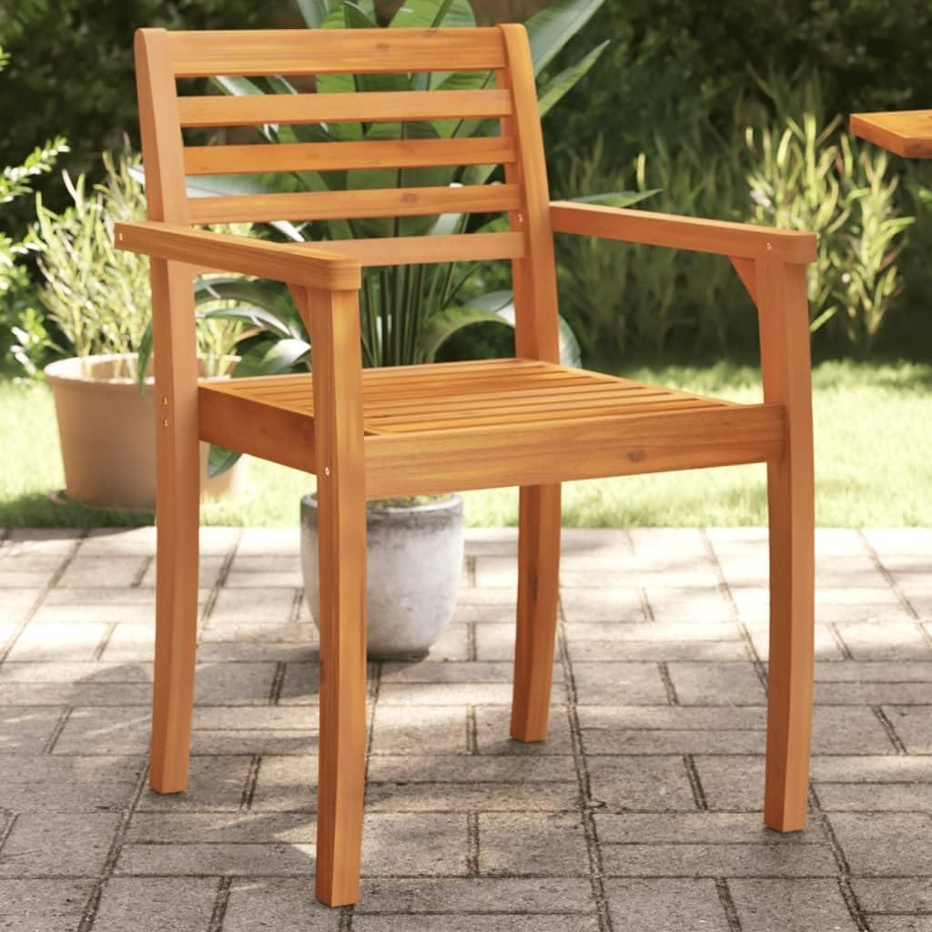 2 Gartensessel aus Akazienholz, 59 x 55 x 85 cm | Massives Hartholz, Lattenausführung, Arm- und Rückenlehnen, bis 110 kg je Sitzplatz