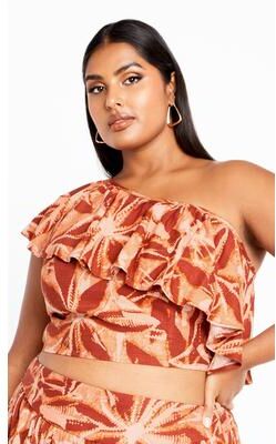 Plus Size Women's Runaway Top - rust by City Chic in Orange (Size 26 W)