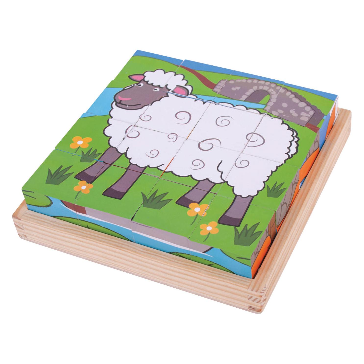 Bigjigs Wooden Block Puzzle Bauernhoftiere (BJ798)