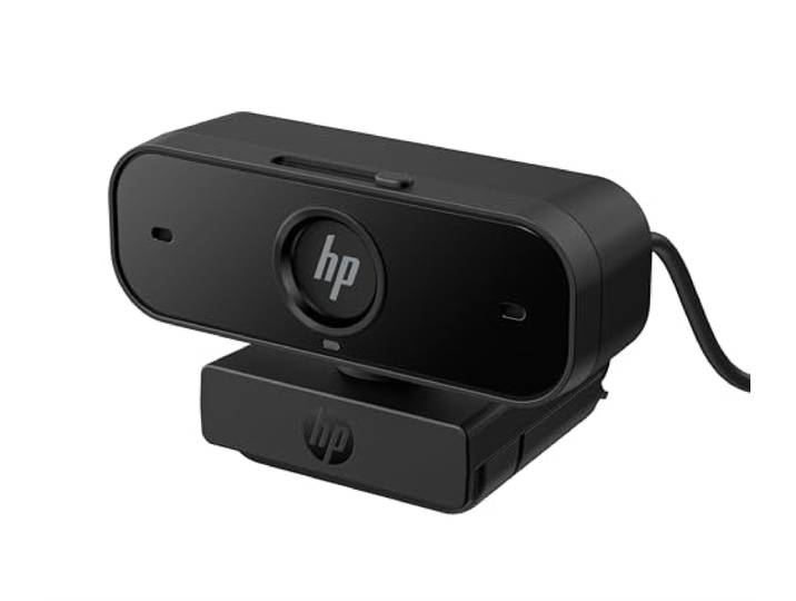 HP 430 Webcam FHD 1080p, autofocus, 360° rotatie, gezichtsveld tot 85°, dubbele microfoon met ruisonderdrukking, zoomcompatibel, inkijkbescherming, zwart