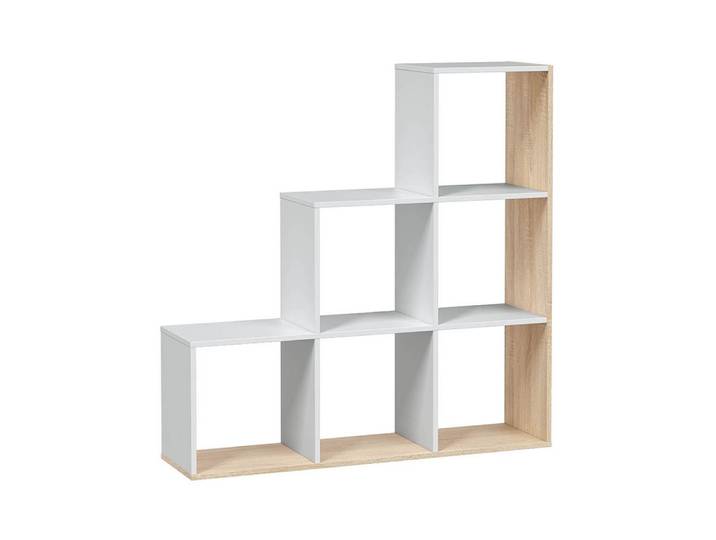 freiraum Stufenregal Step, in Kanda-Eiche / Artik-Weiß - 108x110x28 (BxHxT)