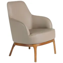 AC ANGEL CERDA Angel Cerdá Sessel aus taupefarbenem grauem Kunstleder 5043C
