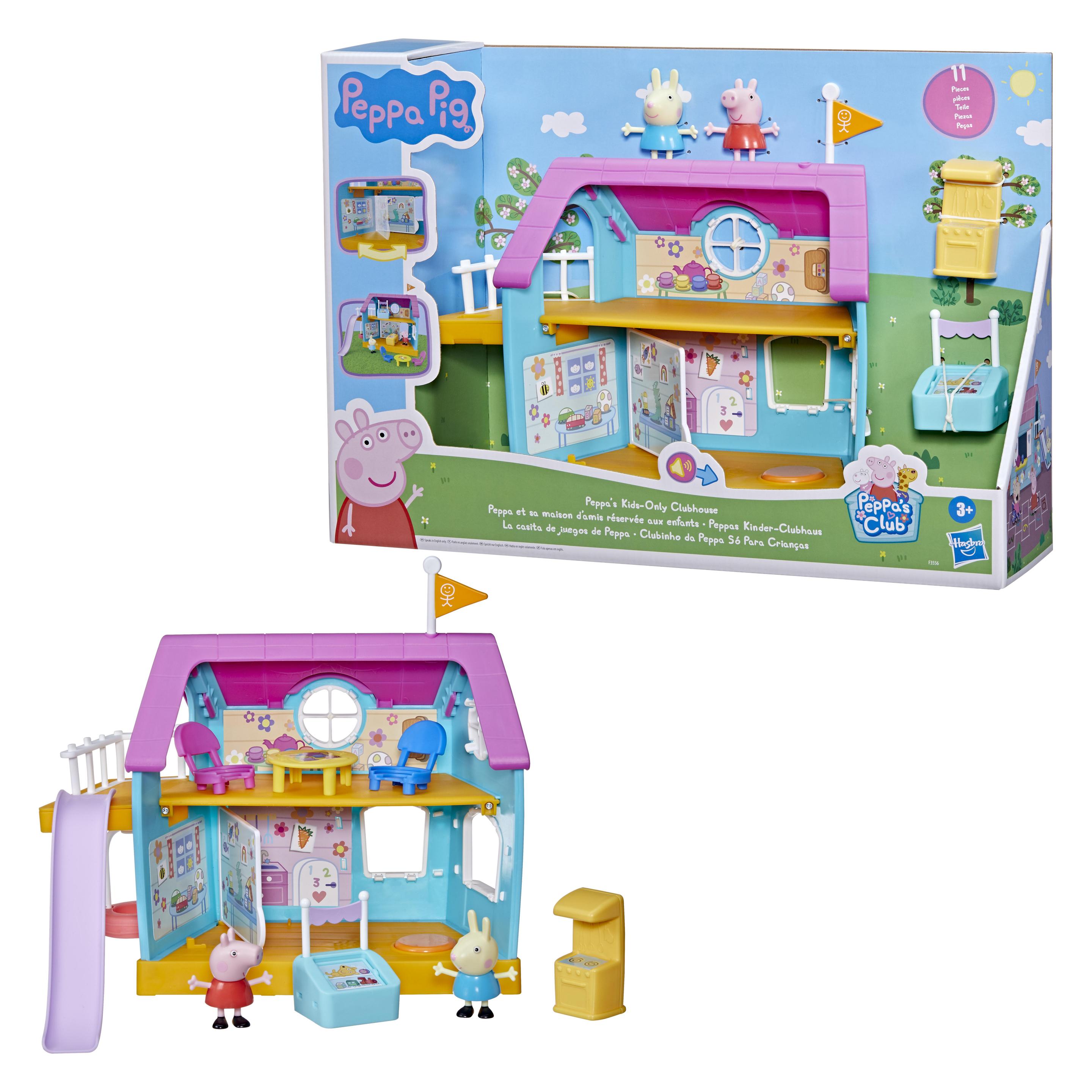 Hasbro Peppa Pig Peppa's Club Peppa's Kids-Only Clubhouse Preschool Toy Sound Effects 2 Figures, 7 (F3556)