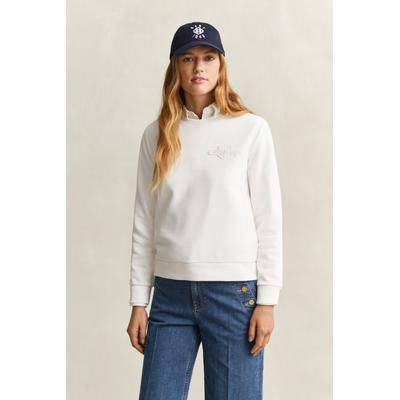 Gant "REG TONAL SHIELD C-NECK SWEAT", Ton in Ton Stickerei, Rundhals