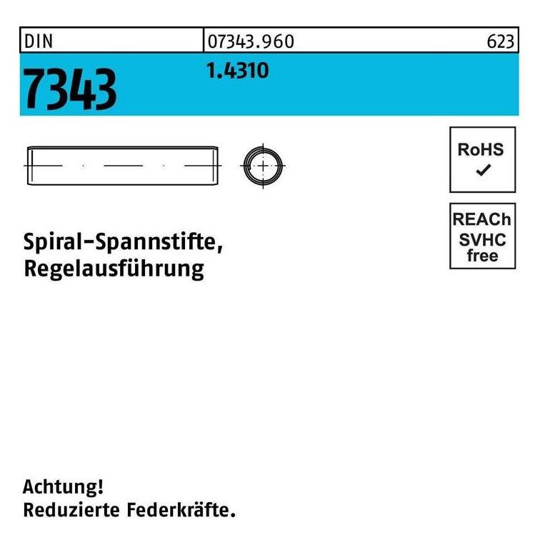 Reyher Spiralspannstift DIN 7343/ISO 8750 2 x 14 1.4310 Regelausf. DIN 7343 (20 mm) (073439600020014)