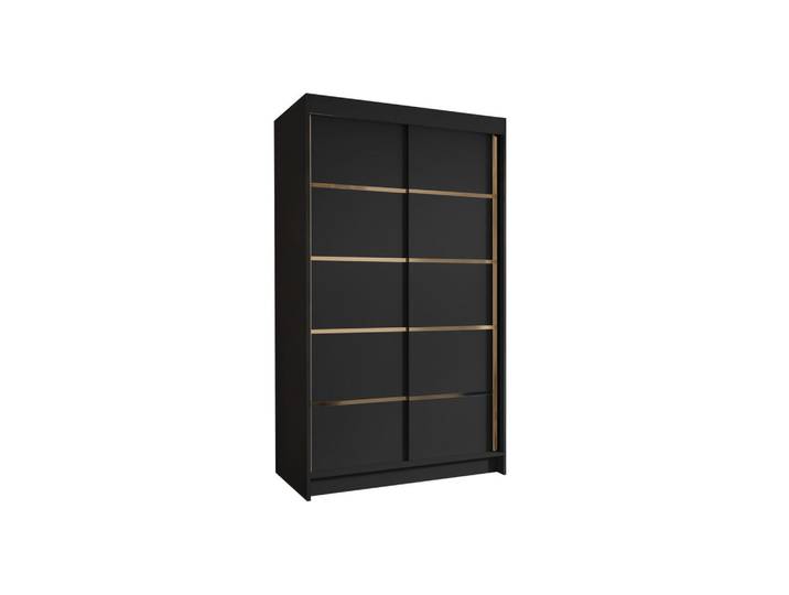 Mirjan24 Schiebetürenschrank Vigo IV, Schwarz, Rechteckig, 100x200x58 cm, Schlafzimmer, Kleiderschränke, Schwebetürenschränke
