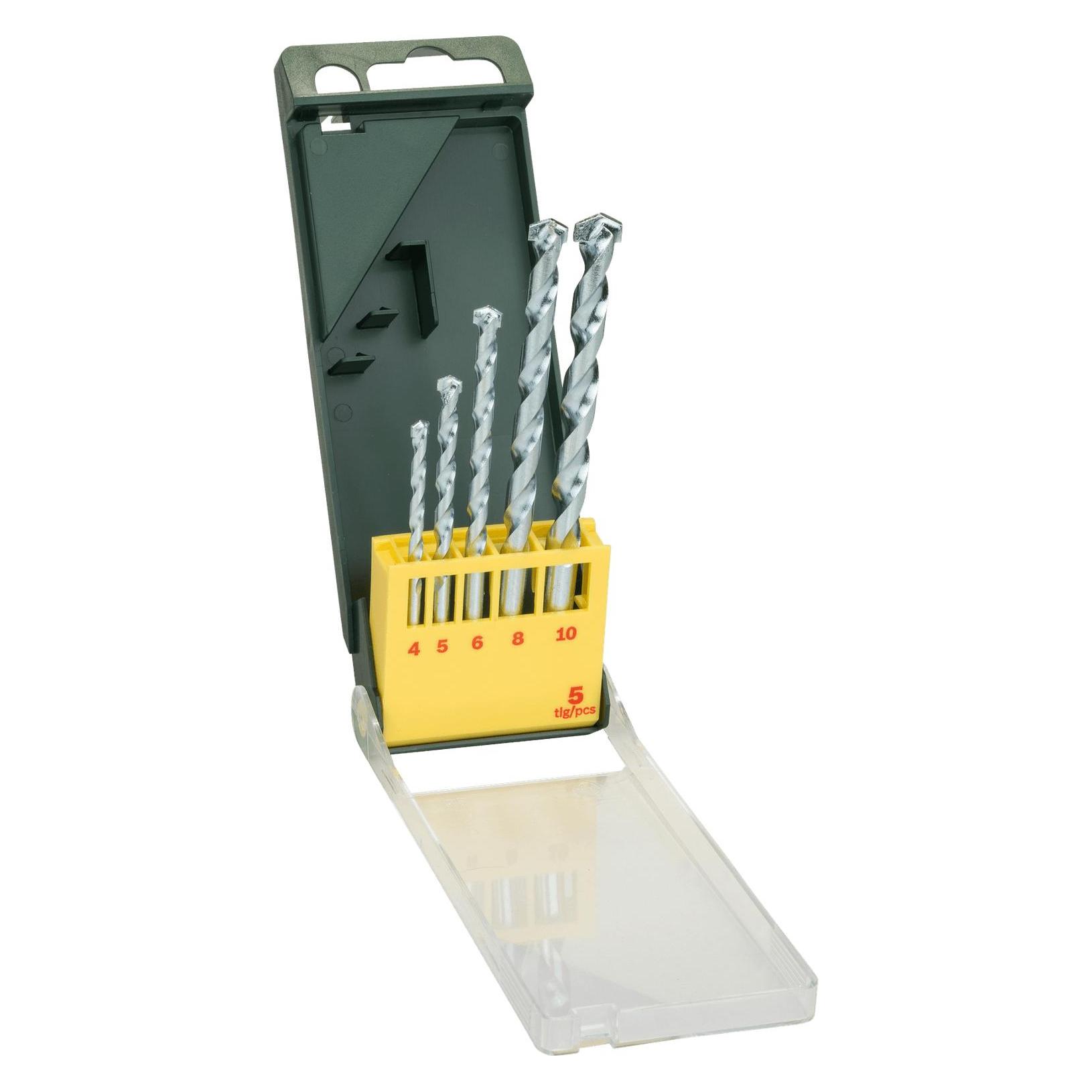 Bosch Zubehör Steinbohrer-Set, 5-teilig, Durchmesser: 4 - 10 mm, HM-Steinbohrer (10 Millimeter, 4 Millimeter, 5 Millimeter, 6 Millimeter, 8 Millimeter) (2607019438)