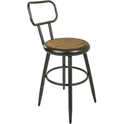 BARHOCKER aus Metall und Holz, braun, 42x54x92cm
