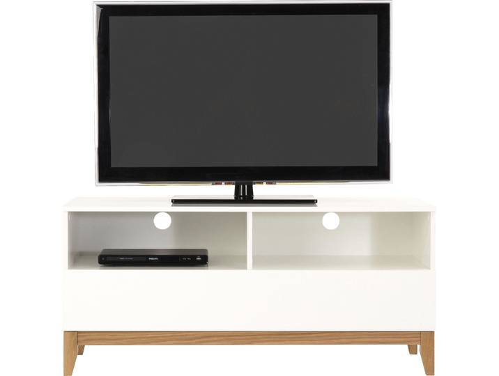 TV-Board WOODMAN Elinee , weiss (weiß, natur), B:120cm H:55cm T:48cm, Sideboards, TV-Board, Breite 120 cm, im angesagten skandinavischen Look, FSC