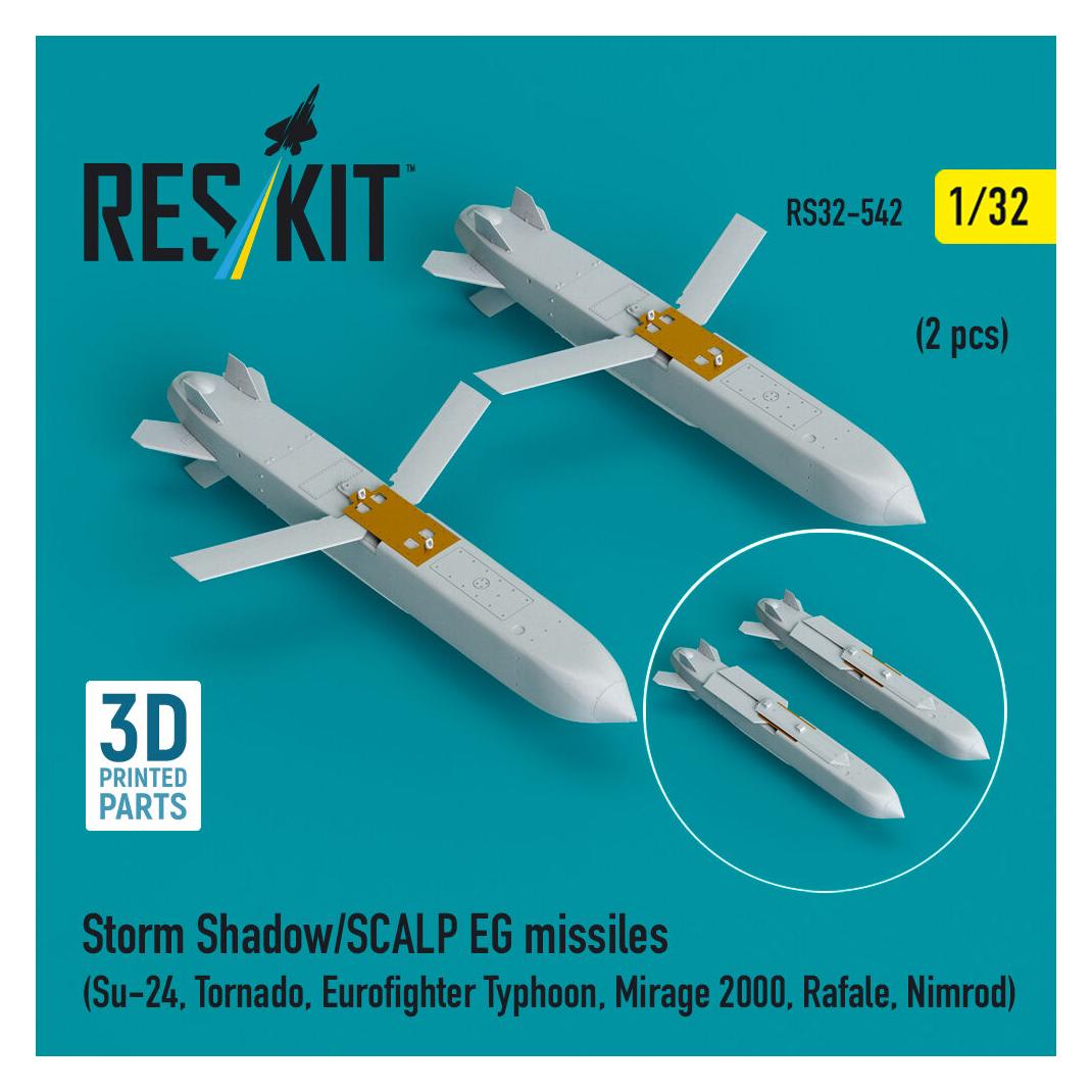 ResKit Storm Shadow/SCALP EG missiles (2 pcs) (Su-24, Tornado, Eurofighter Typhoon, Mirage 2000, Rafale, Ni (RS32-0542)