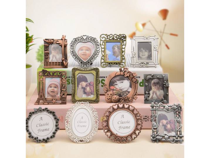 100 pièces cadre Photo Vintage petits cadres Photo en métal 1 Mini cadre Photo Antique, bricolage cadre Photo affichage mural couleurs aléatoires