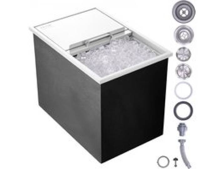 VEVOR Bac à Glace Encastrable 109,48 L 683x455x536 mm, Boîte Isotherme pour Glace en Inox, avec Couvercle Coulissant, Conservateur à Glaçons, pour Boissons Bières Fraîches Cuisine Extérieure Bar