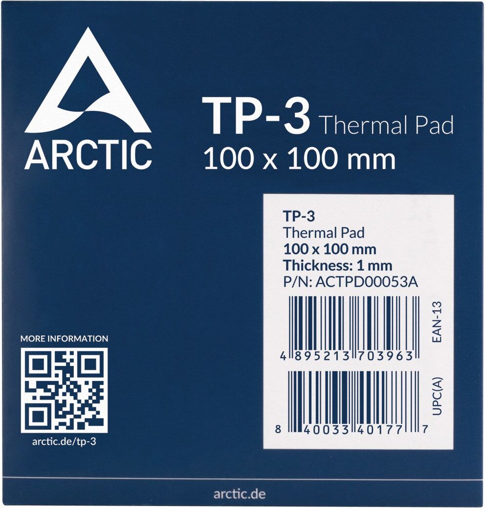Arctic TP-3 Premium Performance Thermal Pad 1 mm - 100 x 100 mm