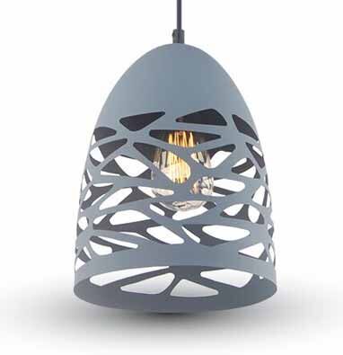 V-Tac Lampadario Portalampada 1mt E27 Elegant Ф200mm  Mod Vt-7200 - Sku 3822 - Metallo Grigio
