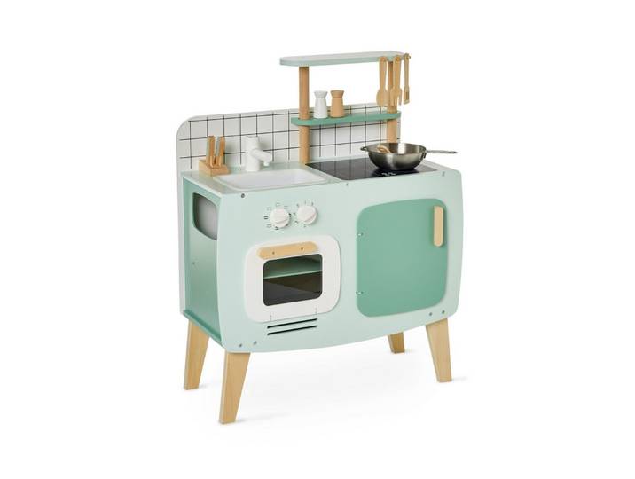 vertbaudet Spielküche Retro-Spielküche, Küche aus Holz FSC® Holz