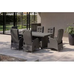 OUTFLEXX Malta Garten-Essgruppe, 6 Personen, inkl. Polster, 200x95cm, Alu/Polyrattan