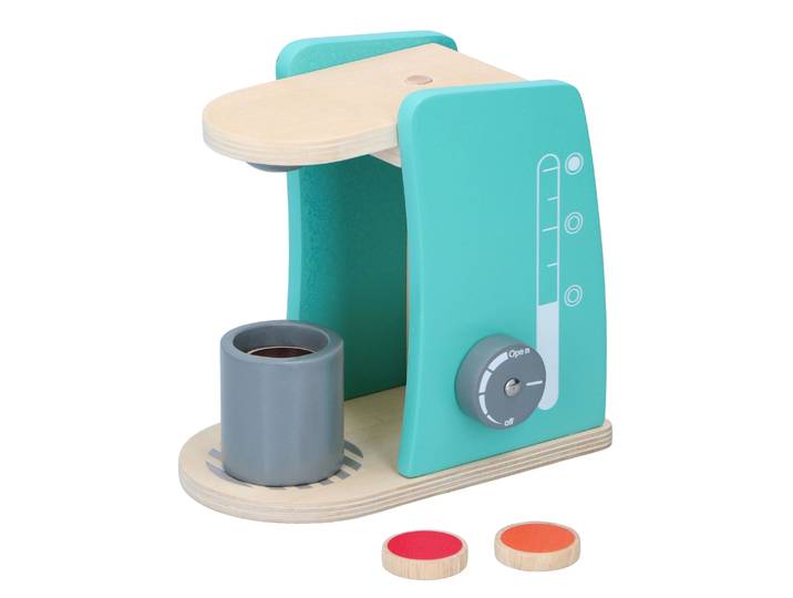 Kaffeemaschine Holz Spielzeug Set 5-teilig