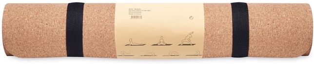 Tapis de yoga publicitaire en liège SAVASANA beige