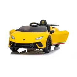 ES-Toys Kinder Elektroauto Lamborghini Huracan EVA-Reifen Scheinwerfer Bluetooth gelb