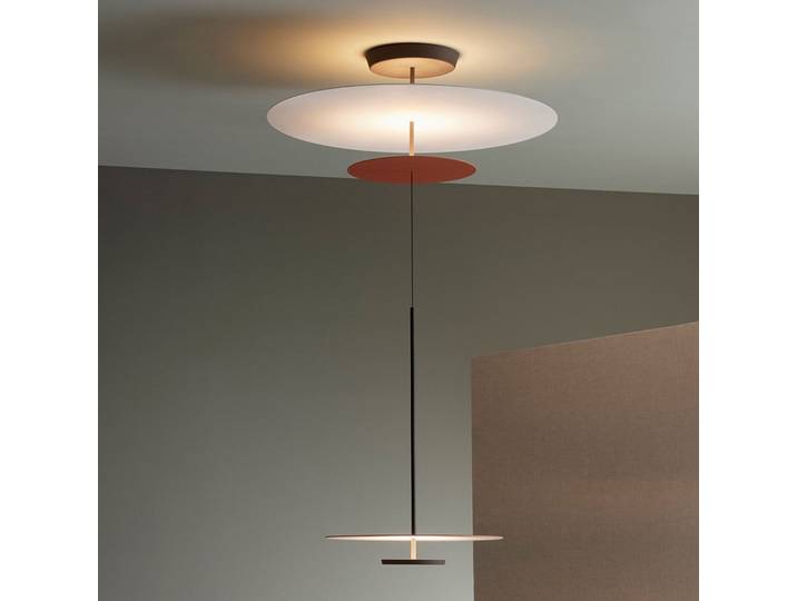 Flat LED-Hängelampe 3-flg. Ø 90cm terracotta - Vibia - Wohnzimmer - Modern - Metall - Mehrflammig