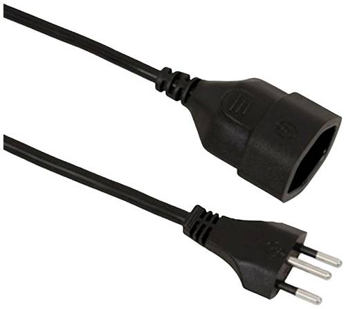 Value Strom Anschlusskabel [1x T12 Stecker - 1x T13 Steckdose] 3 m Schwarz