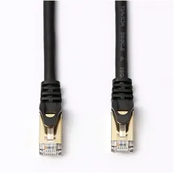 D2 Diffusion C ble RJ45 droit couleur noir - 10m S/STP Cat 8 avec snagless et connecteurs en (S/STP, 10 m), Netzwerkkabel
