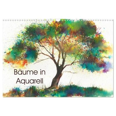 Bäume in Aquarell (Wandkalender 2027 DIN A3 quer), CALVENDO Monatskalender