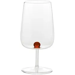 Zafferano Bilia Set aus 6 bernsteinfarbenen Borosilikatgläsern mit handgefertigter Zierkugel für elegante Tischdeko und exklusive Toasts - Design-Klassiker