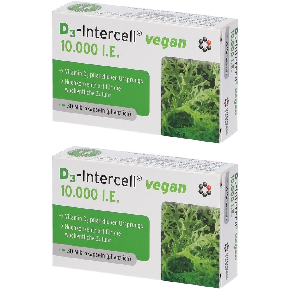 D3-Intercell vegan 10.000 I.e. Kapseln 2x 2x30 St