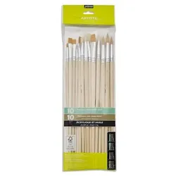 Pebeo, Pinsel, 20 flache + runde ML-Bürsten Poly+SBB