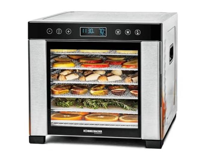 ROMMELSBACHER Déshydrateur DA 950\, surface de séchage 0\,6 m²\, 6 tablettes de déshydratation en acier inoxydable\, fonction maintien au chaud\, programme favoris\, minuterie 99 heures\, température