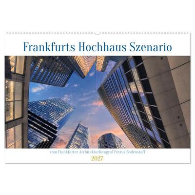 Frankfurts Hochhaus Szenario (Wandkalender 2027 DIN A2 quer), CALVENDO Monatskalender