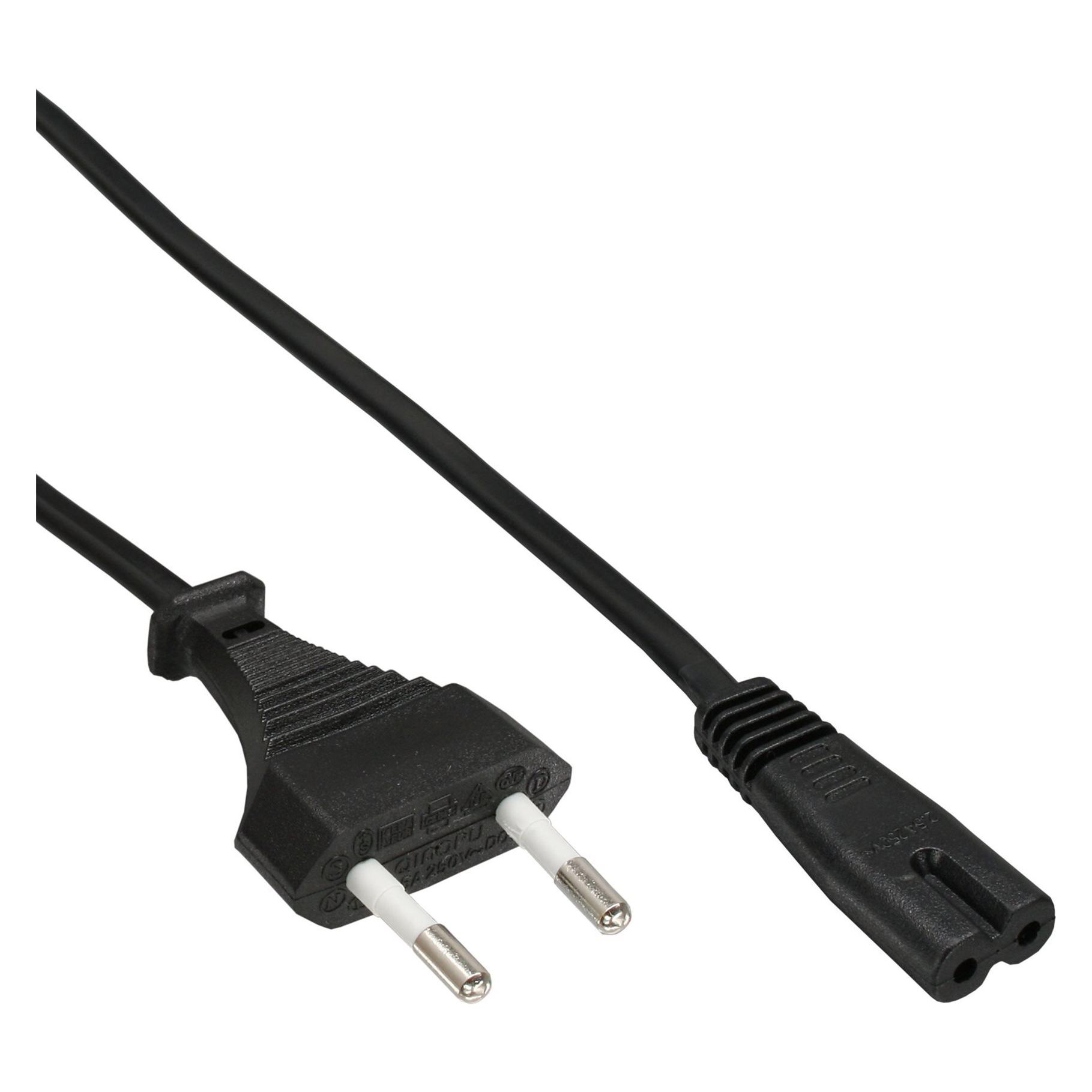 InLine 70er Bulk-Pack Netzkabel, Netzstecker auf Euro 8 C7 Stecker, 1,5m (1.50 m) (B-16654S)
