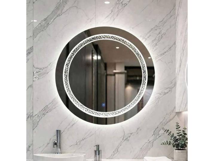 Miroir Led anti-buée rond effet diamant Auréa Nelsmann 70 cm