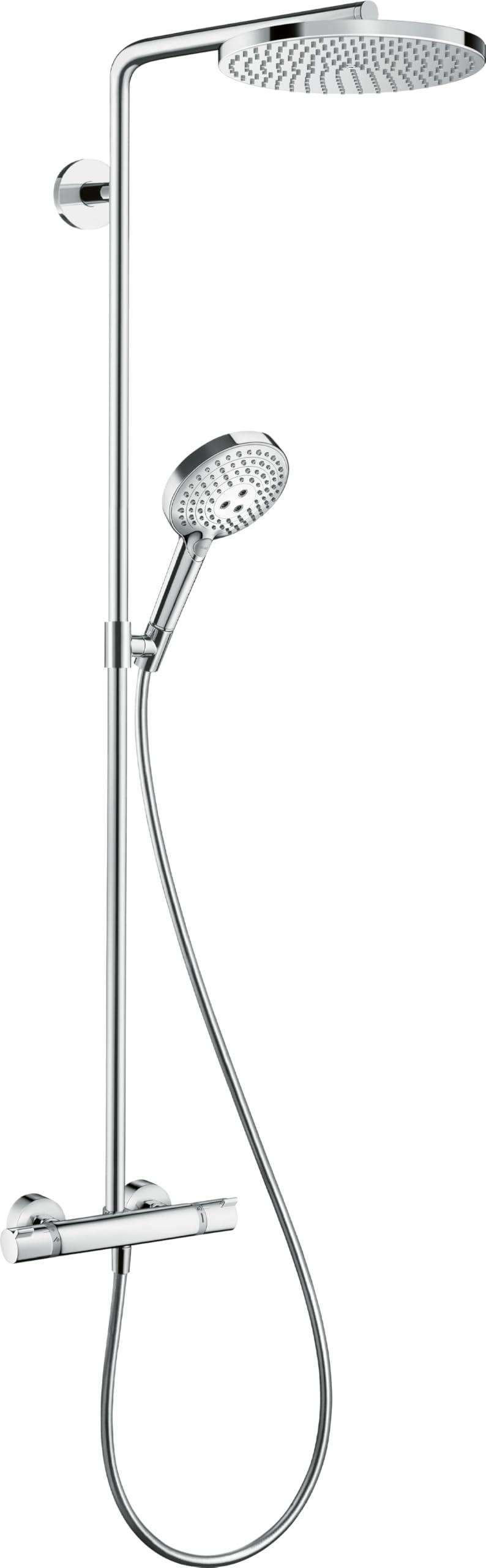 Duschsystem mit Thermostat, 240 mm Regenkopf, Handbrause, Chrom