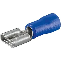 Flachstecker, weiblich, 6,3mm, blau