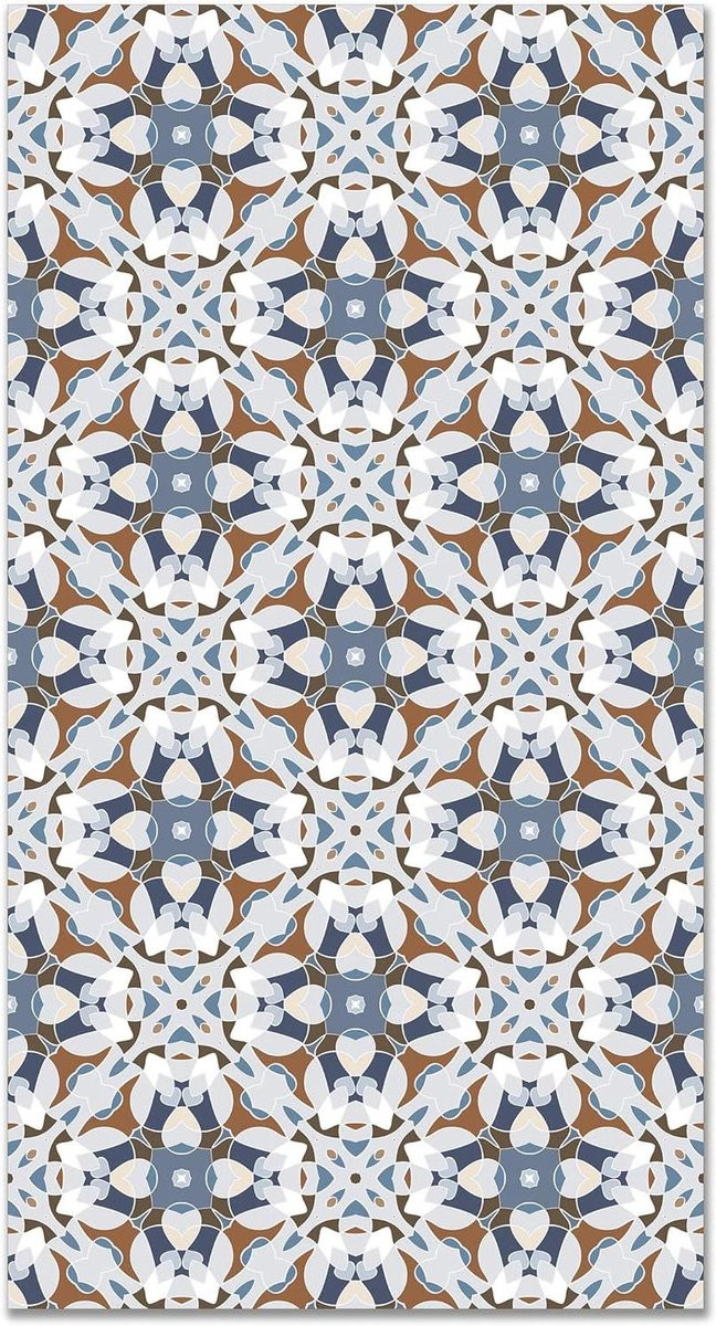 Blauw Vinyl Keukenmat - Antislip PVC Vloerkleed voor Keuken, Woonkamer of Badkamer