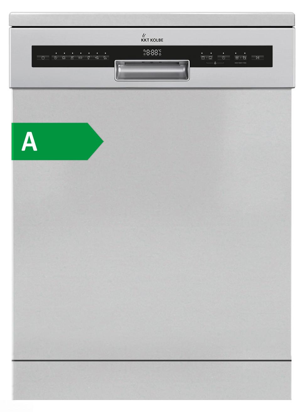 KKT KOLBE 60 cm Geschirrspüler Spülmaschine Freistehend, Unterbaufähig, Besteckschublade, LED-Beleuchtung, Automatische Türöffnung, Oberkorb höhenverstellbar, 7 Programme, 14 Maßgedecke, DW60FSE