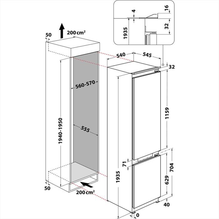 Whirlpool Frigorifero Combinato Whkn 3283 B4e Classe E 284lt-bianco