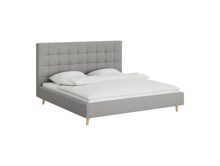 Bett Sleepin, 180x200 cm, Johann Jakob, grau - r, Textil
