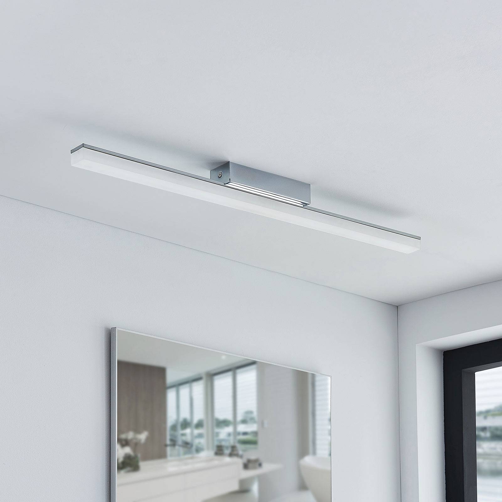 Deckenlampe Levke Lindby, dimmbar, chrom / silber, für Badezimmer, Kunststoff, Modern, Deckenlampe