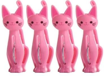 ModernMart Cute Cat Clothespins Windproof Laundry Clips For Towels Clothes And Sheets pink