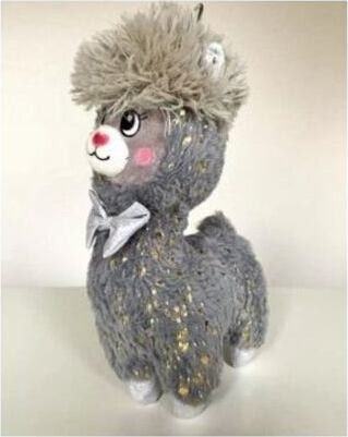 Innogio pluche alpaca knuffel, grijs, 30 cm