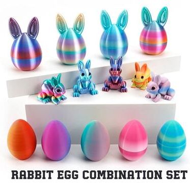 Uplifted Goods Architectural 3D Printed Easter Rabbit Figurine g